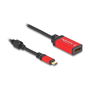 DeLOCK Adaptador USB-C a DisplayPort 1.4 (DP Alt Mode), 8K a 30Hz, HDR10, Negro y Rojo, Cable 0.2m, Macho/Hembra, Plug & Play