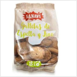 SANAVI Galletas De Espelta Y Lino Bio Vegan 200Gr