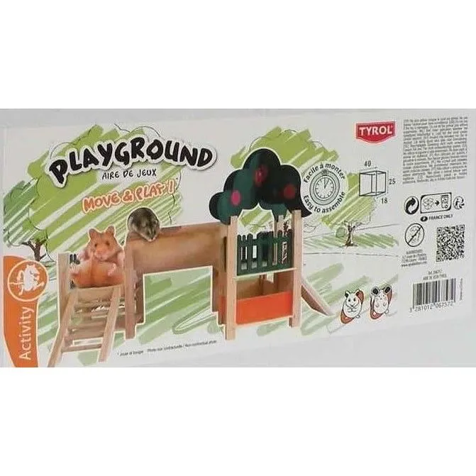 Tyrol TYR3281012067572 Accesorio para roedores - Área de juego con túnel, escondite y área para trepar, 40 x 18 x 25 cm