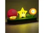 Wondee Lampara Sobremesa Super Mario Icons Light con Iluminación de Setas, Estrellas y Flores, Modo Música, 30 cm, USB/Pilas