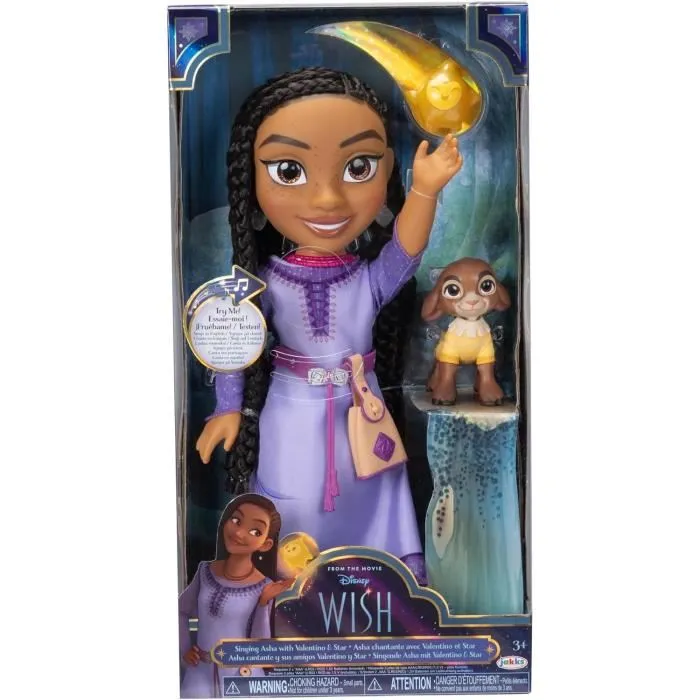 Jakks Pacific 480440 Muñeca electrónica Asha de la película Wish, 38 cm