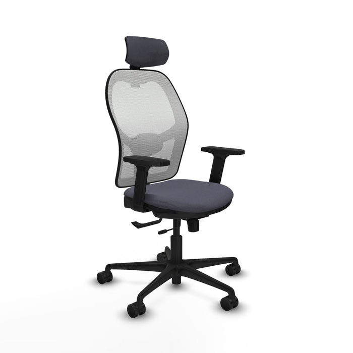 PIQUERAS Y CRESPO Silla de oficina Jorquera con mecanismo Sincro/Traslack, Gris oscuro y Blanco PIQUERAS Y CRESPO Silla de oficina Jorquera con mecanismo Sincro/Traslack, Gris oscuro y Blanco