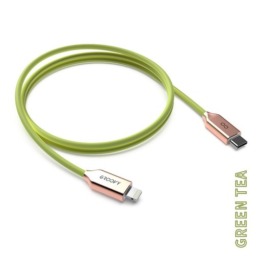 Cable Groovy Cable Usb-C - Lightning Apple Alto Rendimiento 2,0A Salvia Pantone C5487 1 M. Cable Groovy Cable Usb-C - Lightning Apple Alto Rendimiento 2,0A Salvia Pantone C5487 1 M.