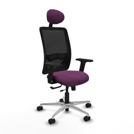 PIQUERAS Y CRESPO Silla de oficina Zulema con mecanismo Sincro/Traslack, Morado y Negro