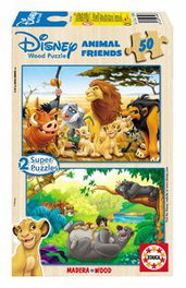 EDUCA BORRAS Animal Friends 2 Puzzles de Madera de 50 Piezas