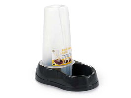 Stefanplast Comedero Bebedero 0.65L Antracita Plástico Gris Oscuro Transparente 12x19.5x19cm (Set de 12)