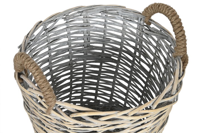 Leñera Alpino DKD Home Decor Gris Claro 58 x 57 x 55 cm Set de 4