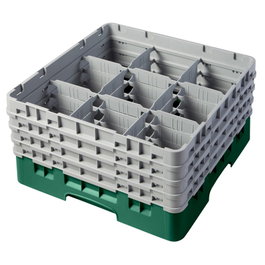 CAMBRO Cesta de lavado 9 comp. 4 alturas Gris claro