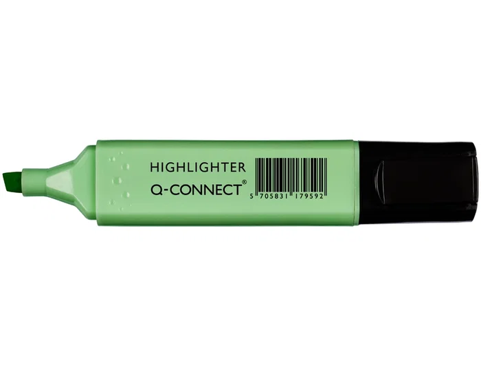 Q-connect Rotulador fluorescente pastel verde punta biselada trazo 1-5 mm