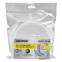 WOLFPACK LINEA PROFESIONAL Burlete de Espuma 8 m x 6 mm x 20 mm Blanco
