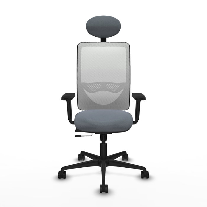 PIQUERAS Y CRESPO Silla de oficina Zulema con mecanismo Sincro/Traslack, Gris y Blanco
