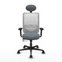 PIQUERAS Y CRESPO Silla de oficina Zulema con mecanismo Sincro/Traslack, Gris y Blanco
