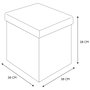 Home Deco Factory Caja-Puf Plegable Tapizado Rizo 38x38x38 cm