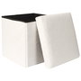 Home Deco Factory Caja-Puf Plegable Tapizado Rizo 38x38x38 cm