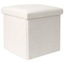 Home Deco Factory Caja-Puf Plegable Tapizado Rizo 38x38x38 cm