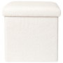 Home Deco Factory Caja-Puf Plegable Tapizado Rizo 38x38x38 cm