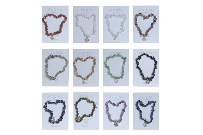 DKD Home Decor Pulseras de Gemas con Signos del Zodiaco Multicolor DKD Home Decor Pulseras de Gemas con Signos del Zodiaco Multicolor