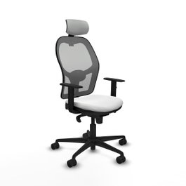 PIQUERAS Y CRESPO Silla de oficina Jorquera con mecanismo Sincro, Blanco y Gris