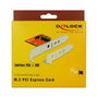 DeLOCK 89889 Adaptador PCIe x1 a M.2 Key E Interno, Perfil Bajo, con Conectores USB 2.0 Micro-B y Pin Header