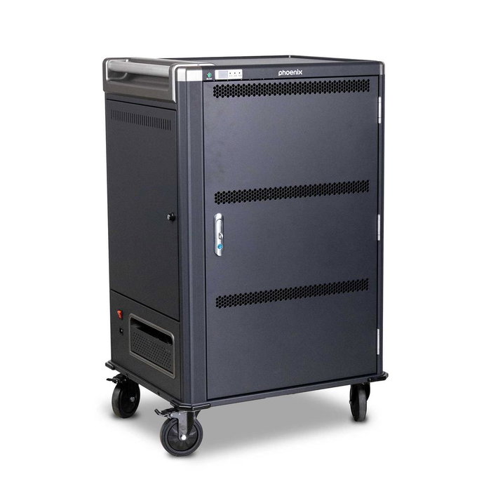 Phoenix Technologies Armario Carro de Carga CHGSTA36 para 36 Dispositivos hasta 15.6 Pulgadas, Carga Inteligente 65W, Seguridad y Ventilación