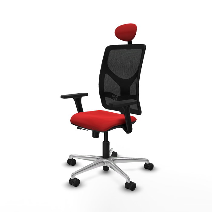 PIQUERAS Y CRESPO Silla de oficina Motilla con mecanismo Sincro/Traslack, Rojo y Negro