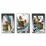 DKD Home Decor Set de 3 Cuadros Lienzo Modernos Multicolor con Purpurina 53x73 cm