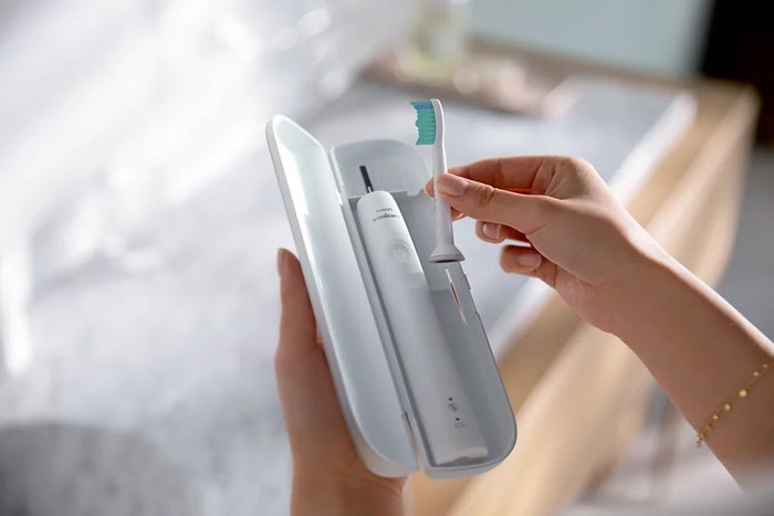 Philips Sonicare Serie 3100 HX3673/13 Blanco con estuche de viaje