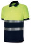 MARCA Polo de alta visibilidad amarillo fluorescente y azul marino, XXL