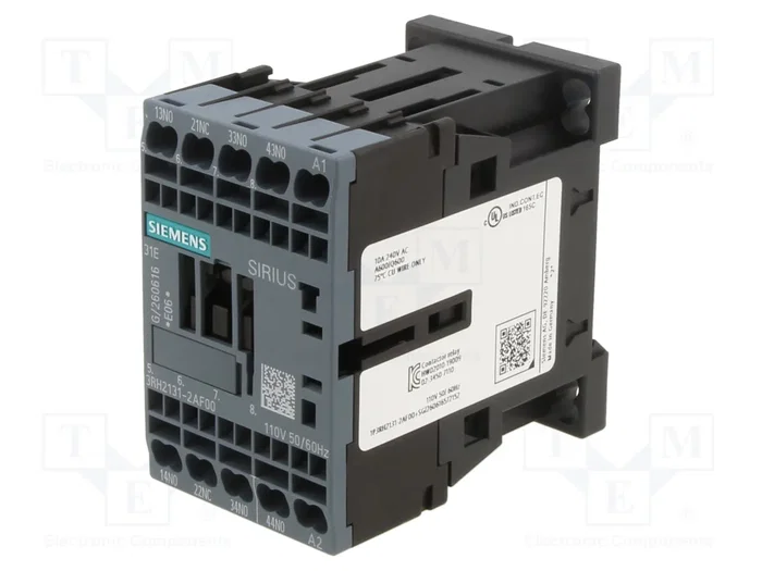 SIEMENS 3RH2131-2AF00 Contactor 4-polar 110VAC 10A S00 SIEMENS 3RH2131-2AF00 Contactor 4-polar 110VAC 10A S00