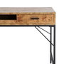 Escritorio Natural-Negro Dm-Metal 140 X 60 X 80 cm