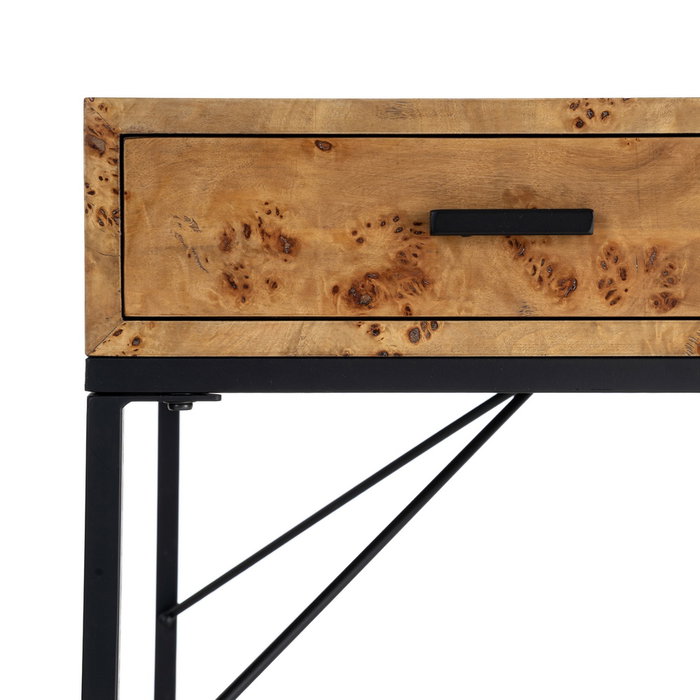 Escritorio Natural-Negro Dm-Metal 140 X 60 X 80 cm