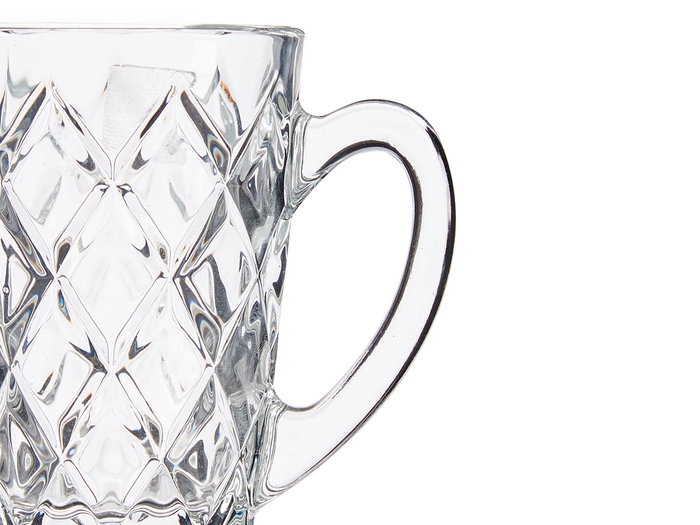 Vivalto Taza de diseño Diamante en Cristal/Glass, 110 ml, Dimensiones 6x9x9 cm (Set de 48)
