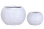 DKD Home Decor Set de 2 Maceteros de Magnesia y Fibra de Vidrio Crudo 55x55x38 cm