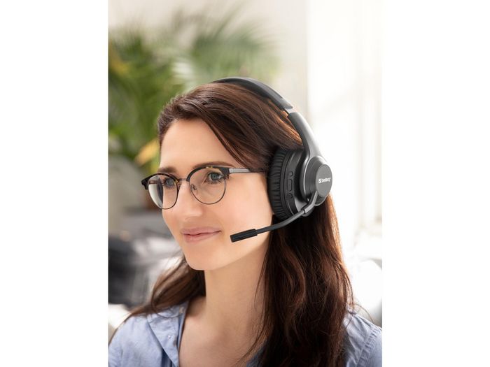 Sandberg Auriculares Inalámbricos ANC+ENC Pro - Comodidad Superior, Cancelación de Ruido Activa y Ambiental, Micrófono Flexible, 24h Batería, USB-C