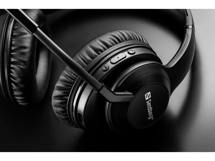 Sandberg Auriculares Inalámbricos ANC+ENC Pro - Comodidad Superior, Cancelación de Ruido Activa y Ambiental, Micrófono Flexible, 24h Batería, USB-C