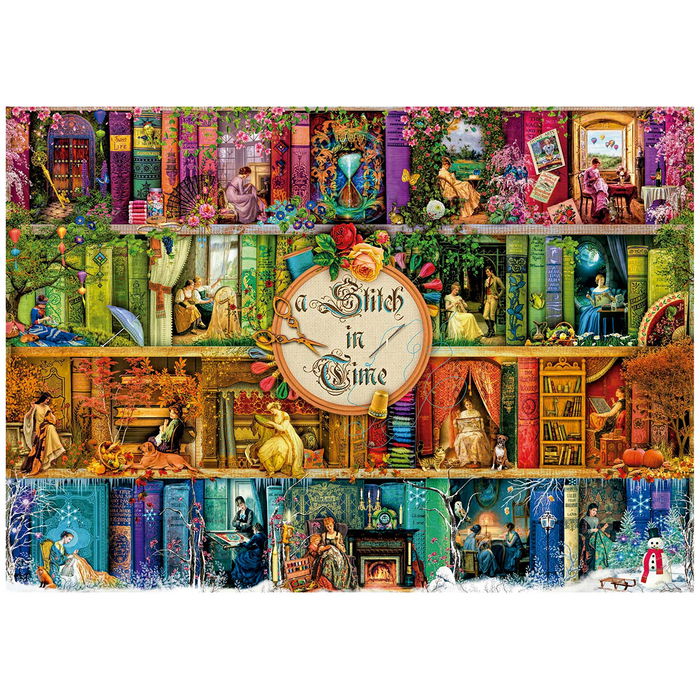 Educa Puzzle 3000 19946 Estantería de Libros con Labores Bucólicas 120 x 85 cm