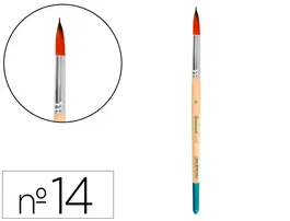 Liderpapel Pincel N 14 Punta Redonda Pelo Sintetico Certificado FSC para Acrilica y Acuarela