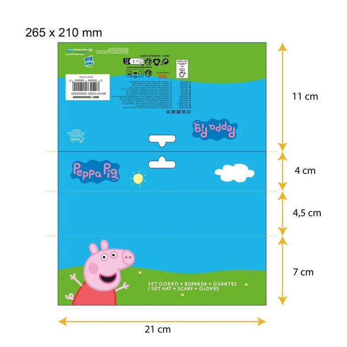 Cerdá Conjunto de Gorro, Guantes y Bufanda Peppa Pig