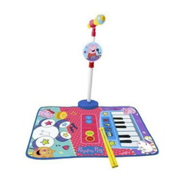 Reig Alfombra Batería y Piano Peppa Pig con Micrófono de Pie y Baquetas
