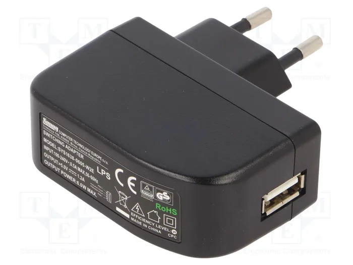 SUNNY Cargador USB 5V 1,2A 6W con conector USB A SUNNY Cargador USB 5V 1,2A 6W con conector USB A