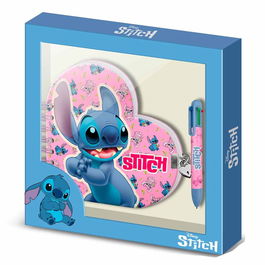 Karactermania Lilo y Stitch Pack Cuaderno con Bolígrafo, Diario Corazón con Candado, 24x23x2.5cm