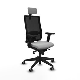 PIQUERAS Y CRESPO Silla de oficina Horna con mecanismo Sincro, Gris claro y Negro