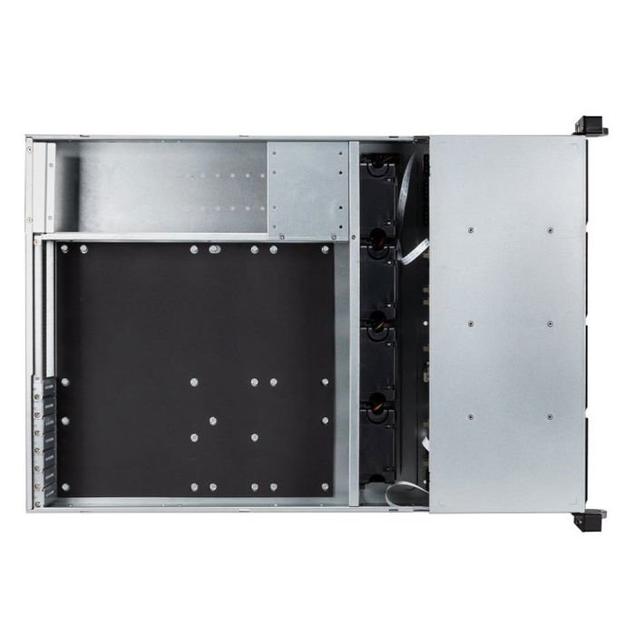 Unykach Caja Rack 19" 2U con 12 Bahías Hot-Swap para Discos 3.5"/2.5", Compatible con Placas EEB/CEB/ATX, para Fuentes Mini Redundantes (Plata/Negro)