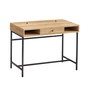 Hanah Home Escritorio de Estudio Berry Sapphire Oak, Negro. Tablero de partículas recubierto de melamina.
