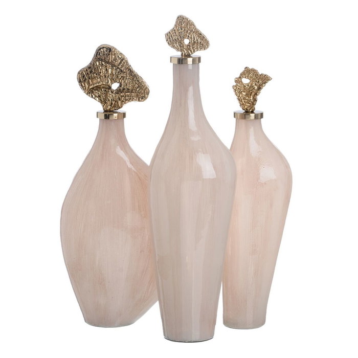 Ixia Botella Decorativa Crema-Oro Cristal 15 X 12 X 56 cm Ixia Botella Decorativa Crema-Oro Cristal 15 X 12 X 56 cm