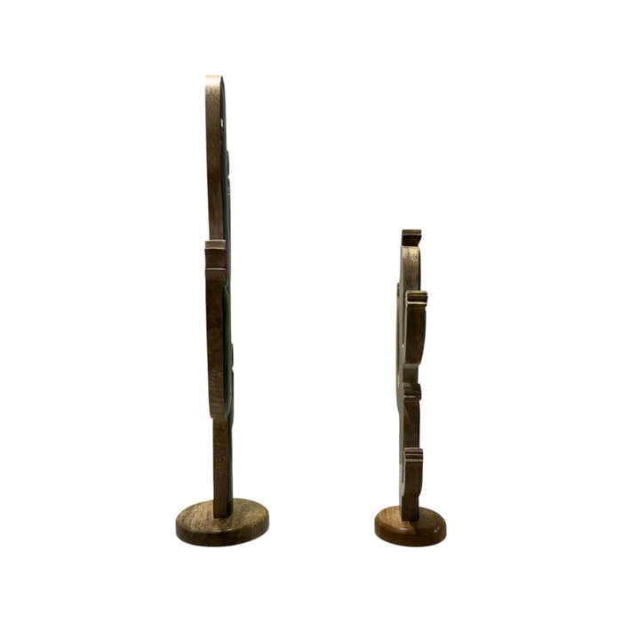 DKD Home Decor Set de Decoración Cactus de 2 Piezas en Mango Lacado