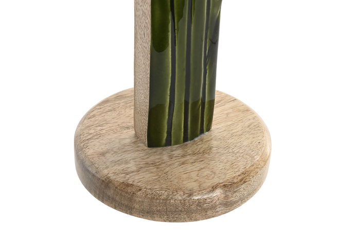 DKD Home Decor Set de Decoración Cactus de 2 Piezas en Mango Lacado