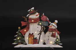 DKD Home Decor Decoración Navidad Tradicional Rojo Verde LED Madera 6 Unidades 3.5 x 31 x 40 cm