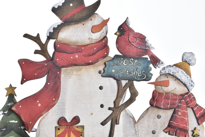 DKD Home Decor Decoración Navidad Tradicional Rojo Verde LED Madera 6 Unidades 3.5 x 31 x 40 cm