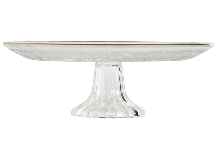 DKD Home Decor Plato Transparente Dorado Cristal 23 x 8 x 23 cm